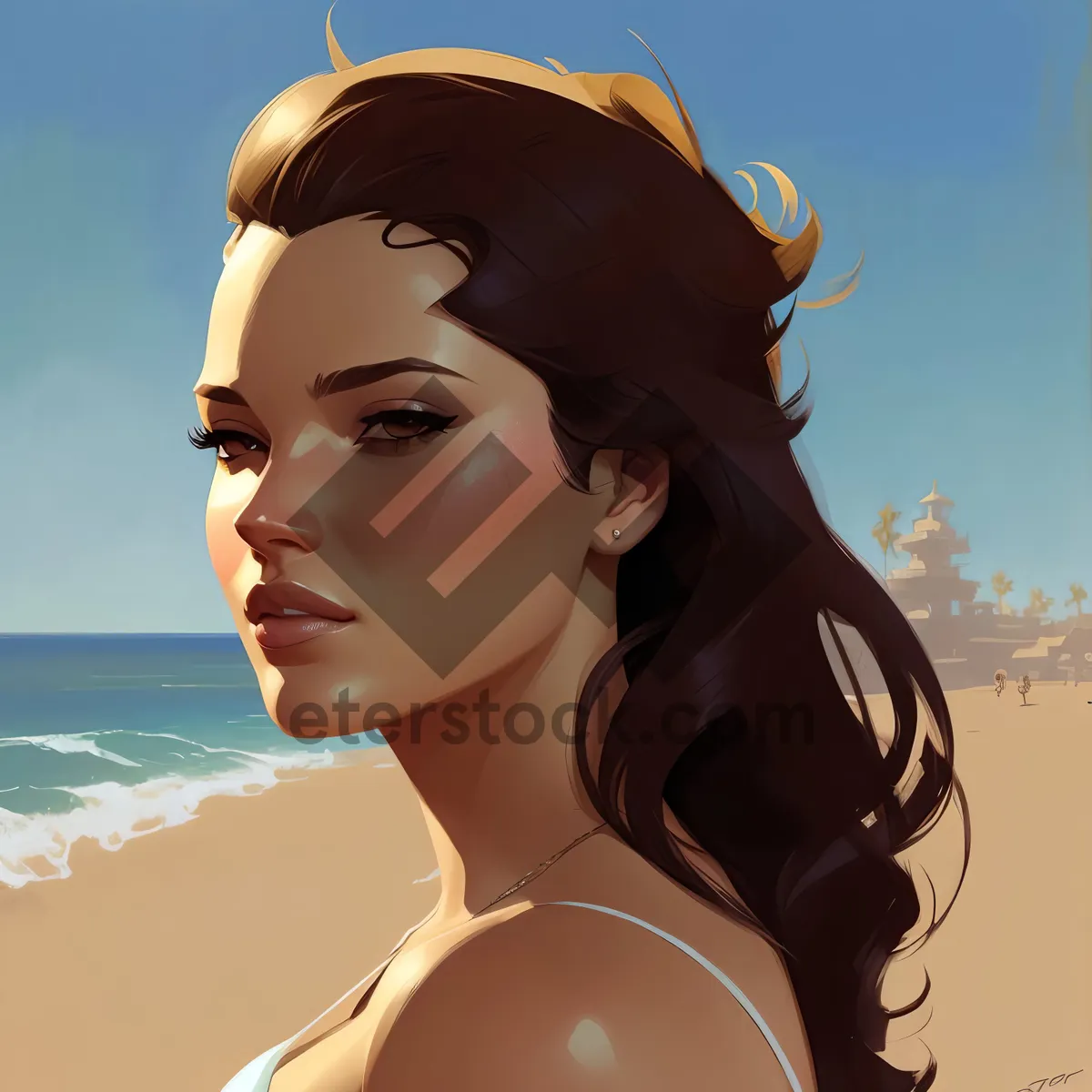 Picture of Stunning Beach Babe Basking in the Sun