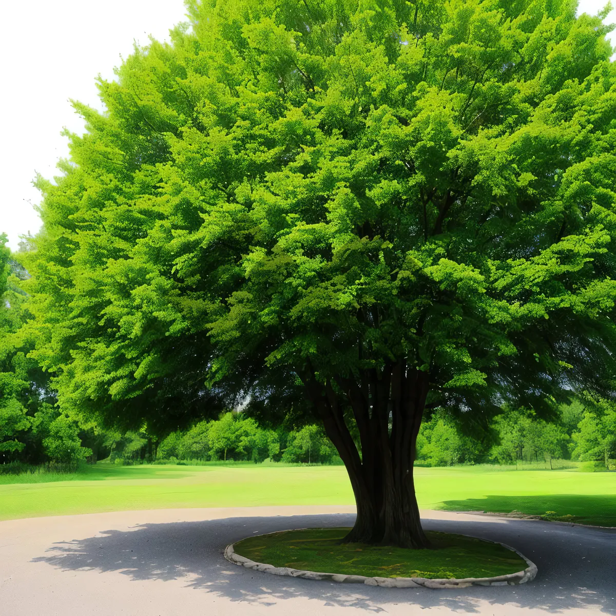 Picture of Serene Summer Forest - Vibrant Green Woodland