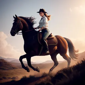 Sunset Stallion: Equestrian Vaulting Horse in Action