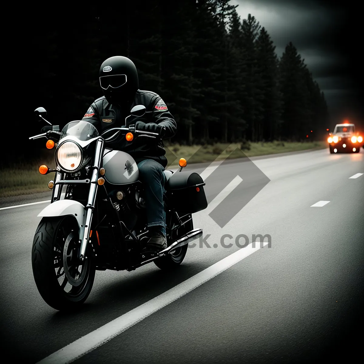 Picture of Fast Motorbike on Highway: Speeding Towards Adventure