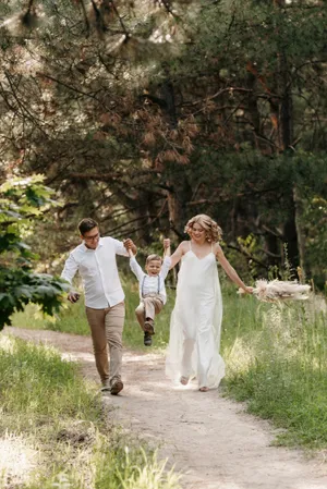 Happy couple in park on summer day.