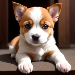 Adorable Corgi Puppy sitting, looking cute"
or
"Purebred Bulldog and Chihuahua buddies, posing funny