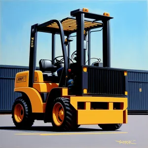 Yellow Industrial Forklift Truck with Wheel Loader
