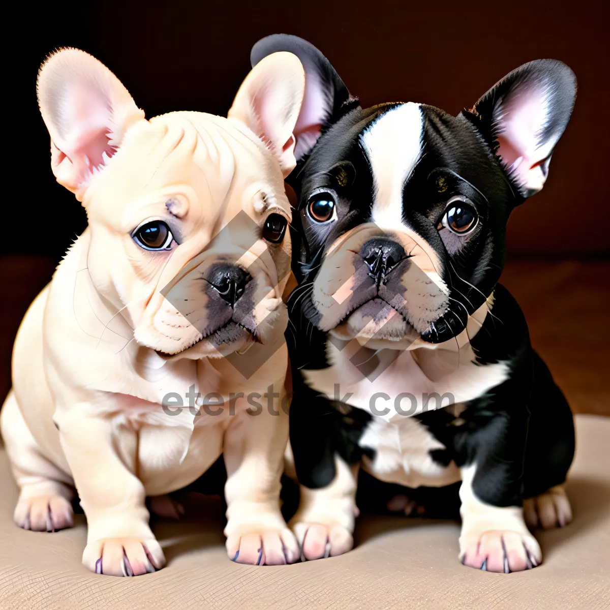 Picture of Captivating studio portrait featuring an absolutely adorable Bulldog puppy, radiating pure charm