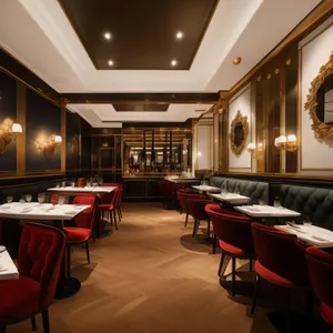 Modern interior design of a luxurious restaurant