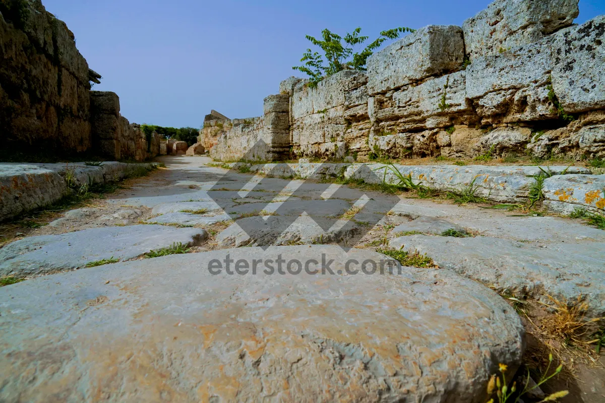 Picture of Ancient Mountain Wall in Sloping Landscape