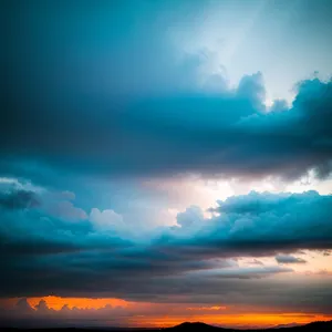 Vibrant Sunset Over Calm Ocean Waters
