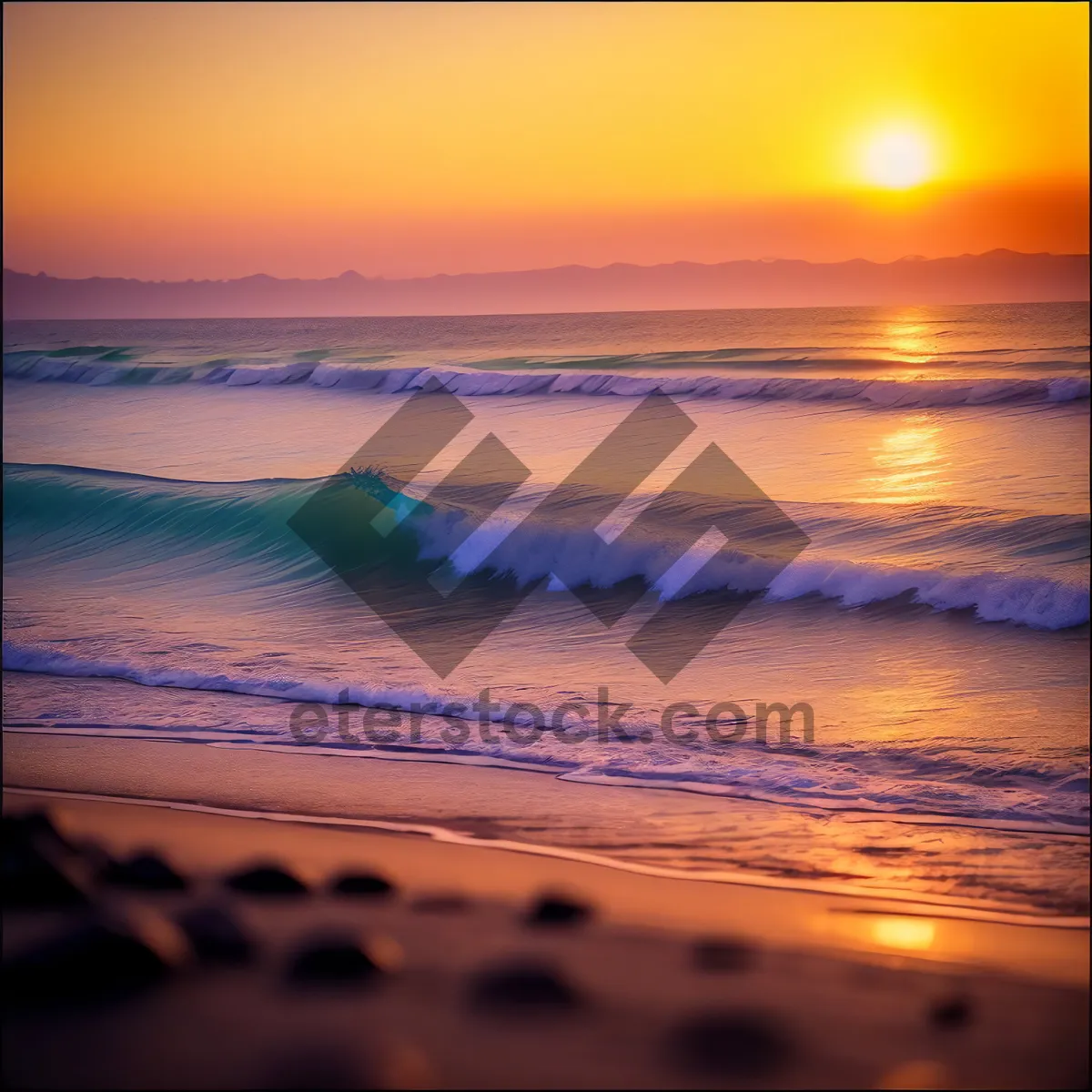 Picture of Serene Sunset Reflection on Tropical Beach