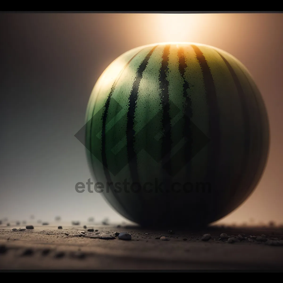 Picture of Autumn Harvest: Ripe Pumpkin and Watermelon