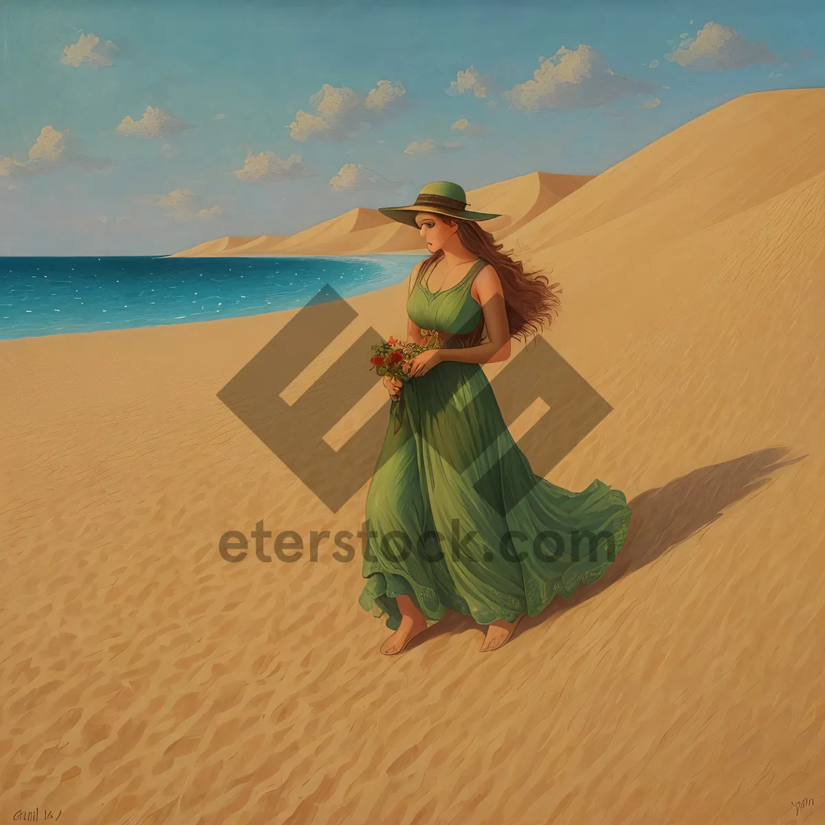 Picture of Sandy Beach Dunes by the Turquoise Ocean
