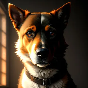 Adorable Border Collie Shepherd Dog in Studio Portrait