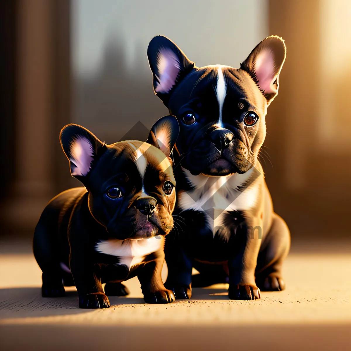 Picture of Charming purebred bulldog puppy with delightful wrinkles