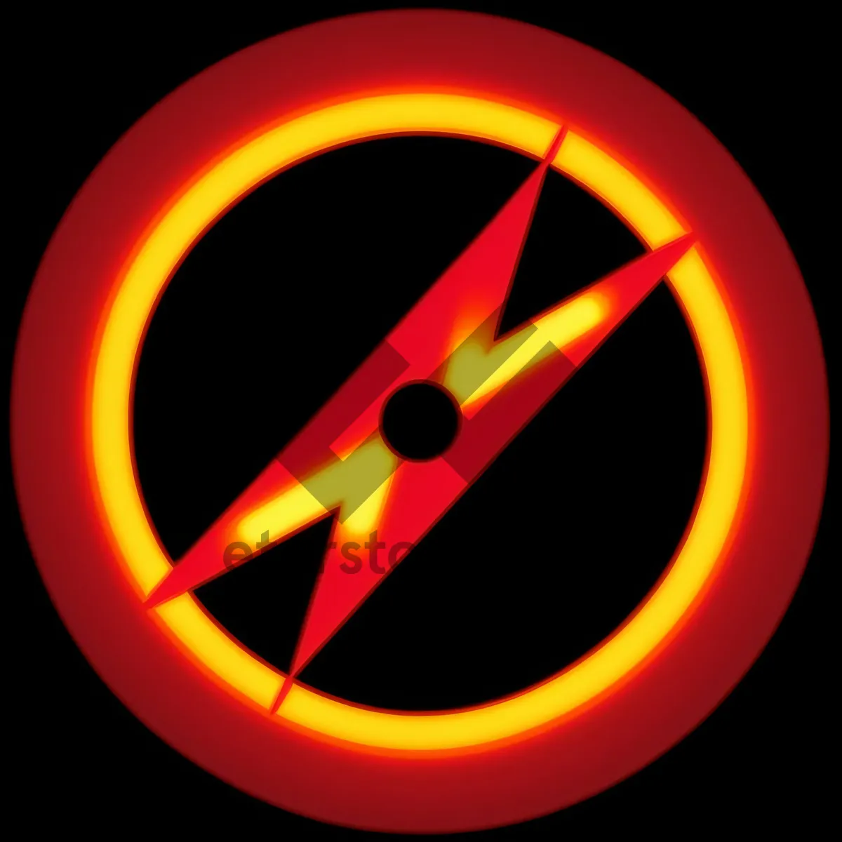 Picture of Shiny Black Metallic Hazard Sign Icon