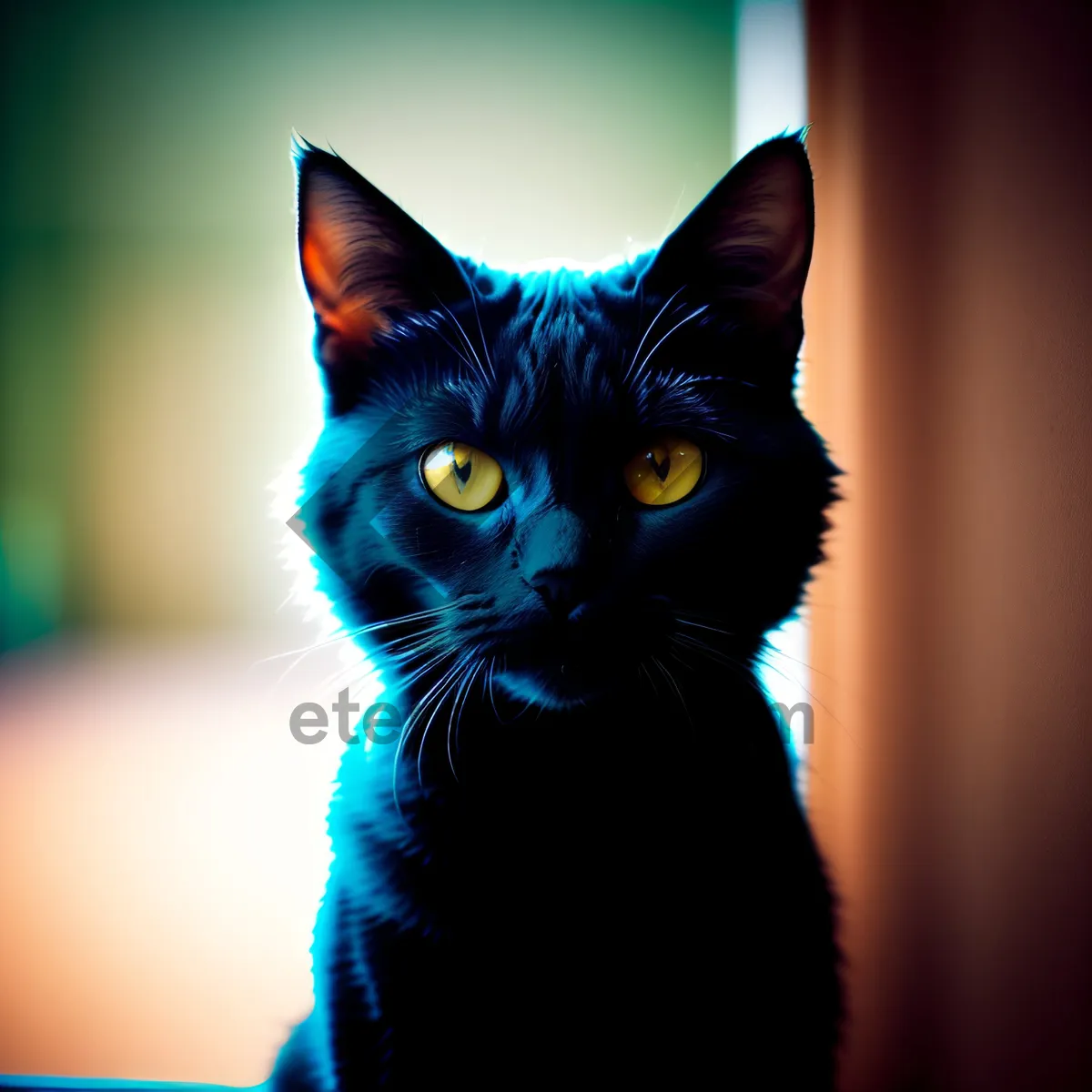 Picture of Furry Whiskers: Adorable Gray Kitten with Playful Eyes