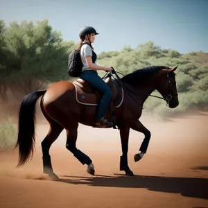 Equestrian Teacher on Horseback Riding