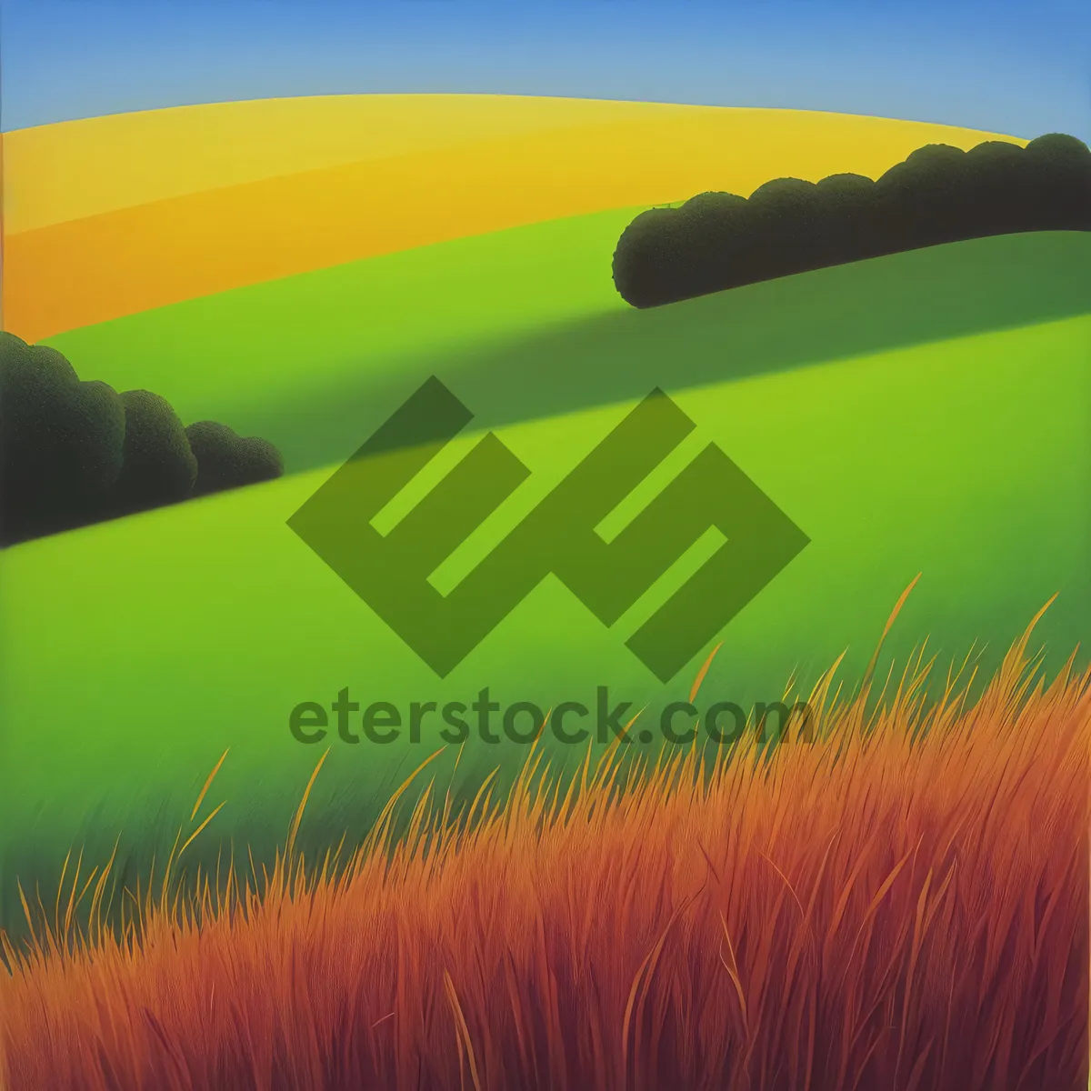 Picture of Golden Acres: A Serene Wheat Meadow Landscape