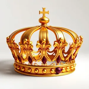 Shiny gold crown regalia decoration antique