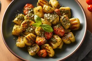 Fresh and tasty plate of vegetable salad with chickpeas