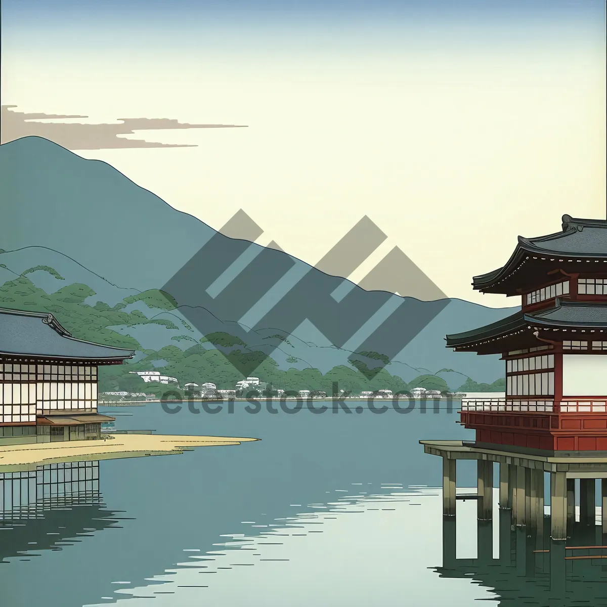 Picture of Pier on the Waterfront: Captivating Cityscape along the River
