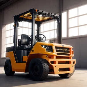 Transportation Equipment: Forklift loading cargo on truck