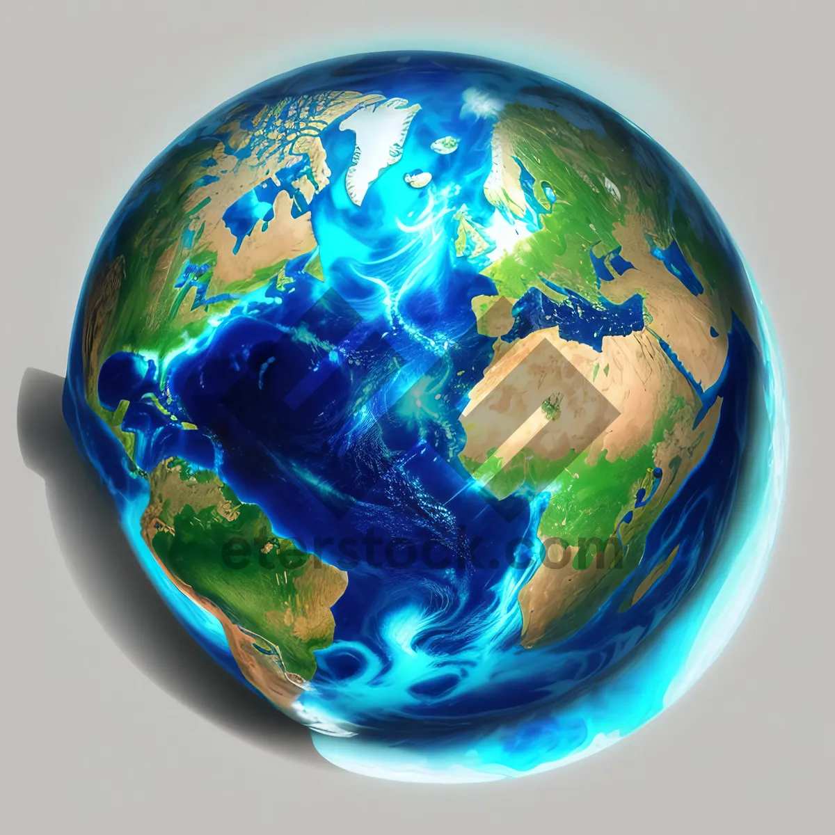 Picture of Planet Earth - 3D global map with continents