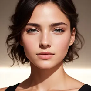 Sultry Beauty: Brunette Model with Attractive Makeup