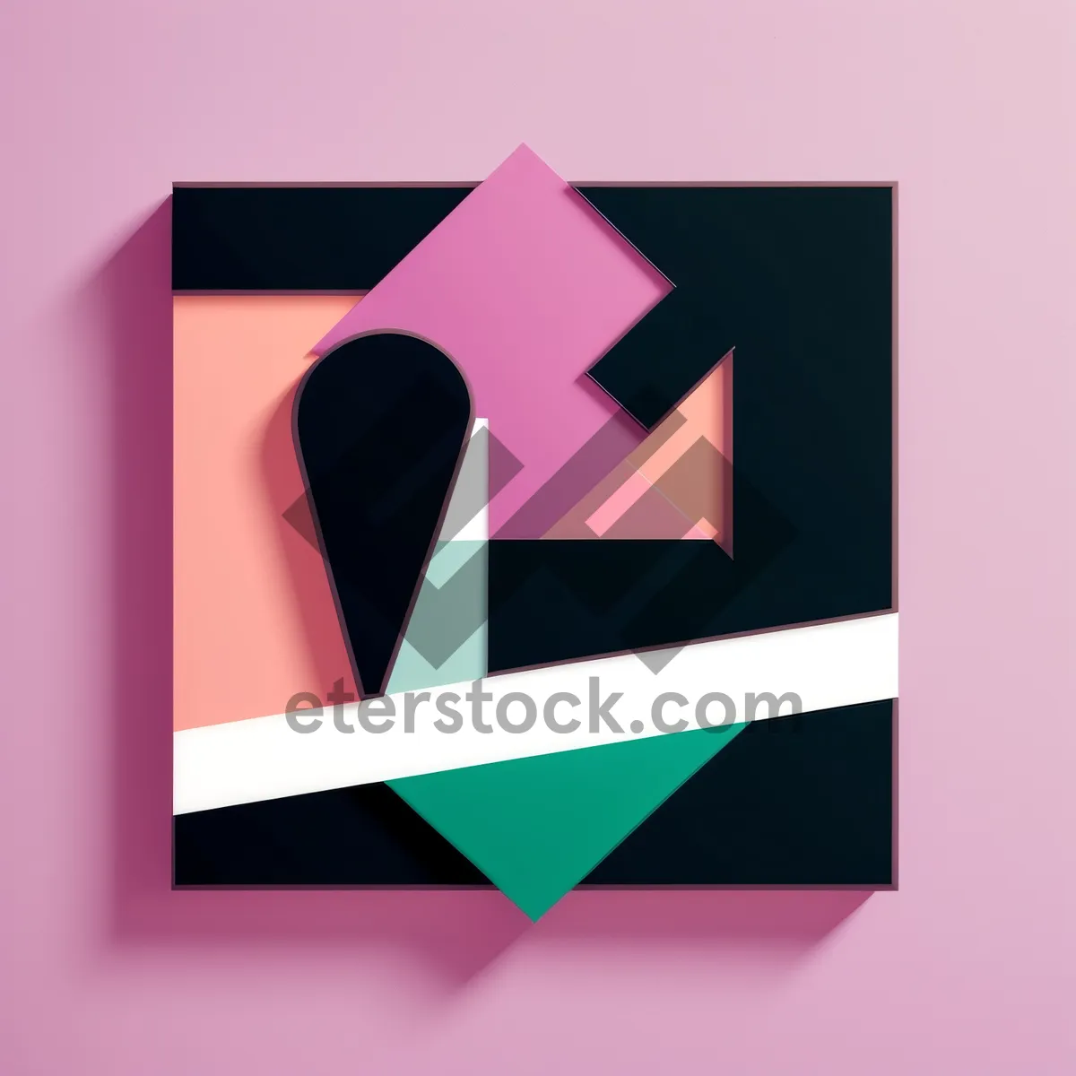 Picture of Symbolic Flag Icon of Bank Depository in 3D