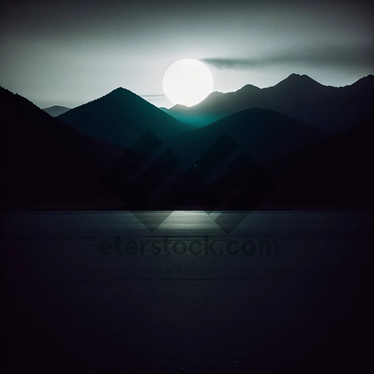 Picture of Silent Serenity: Tranquil Sunset Over Desert Horizon