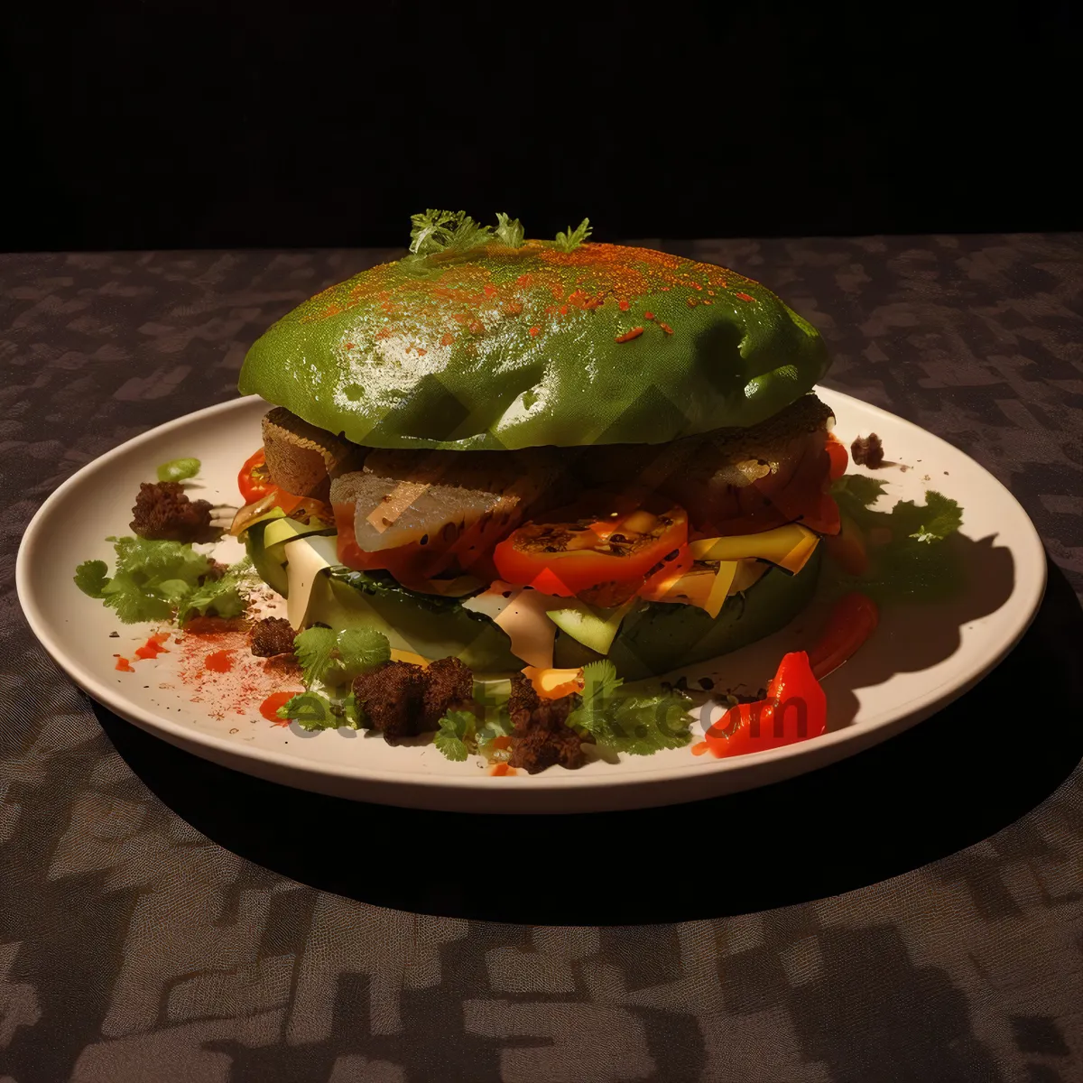 Picture of Healthy Gourmet Salad with Fresh Vegetables and Cheese