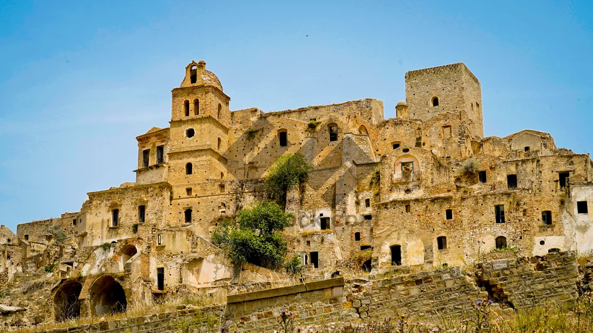 Picture of Ancient Medieval Castle Fortress Ruin Stone Wall Tower