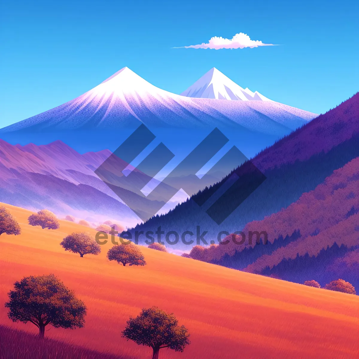 Picture of Sunset over Highland Range: Majestic Mountain Landscape