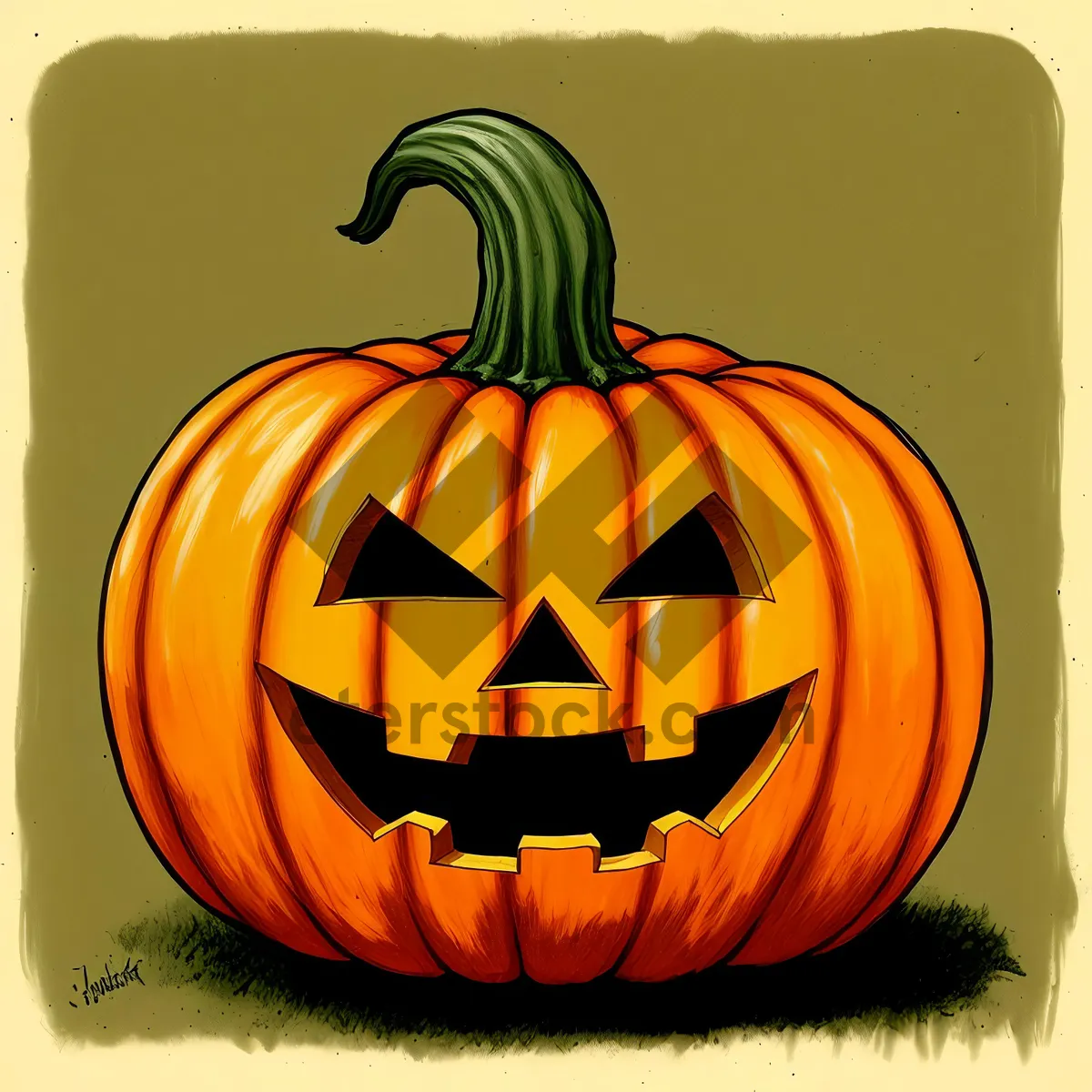 Picture of Glowing Jack-o'-Lantern Halloween Decoration