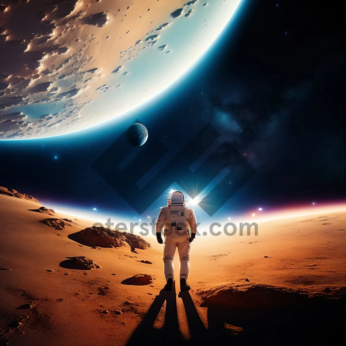 Picture of Shining Moonlight Lamp in Space