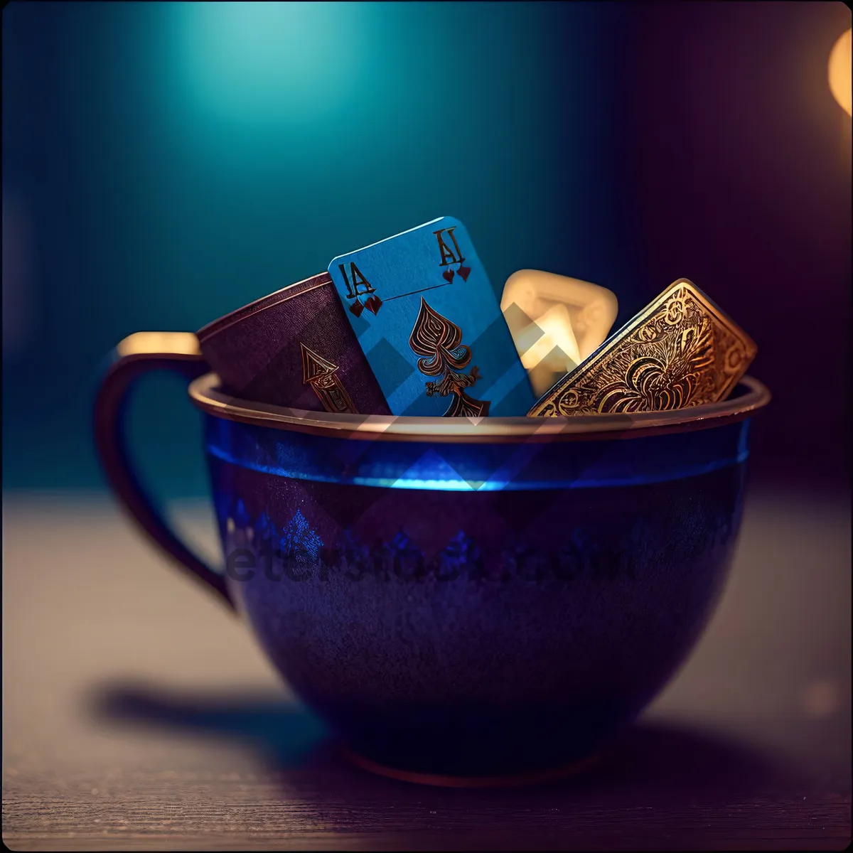 Picture of Hot Tea in Brown Mug on Saucer