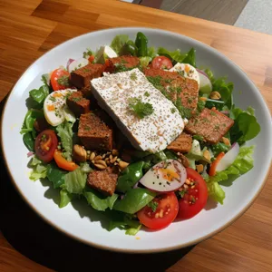 Fresh and Healthy Grilled Vegetable Salad Plate