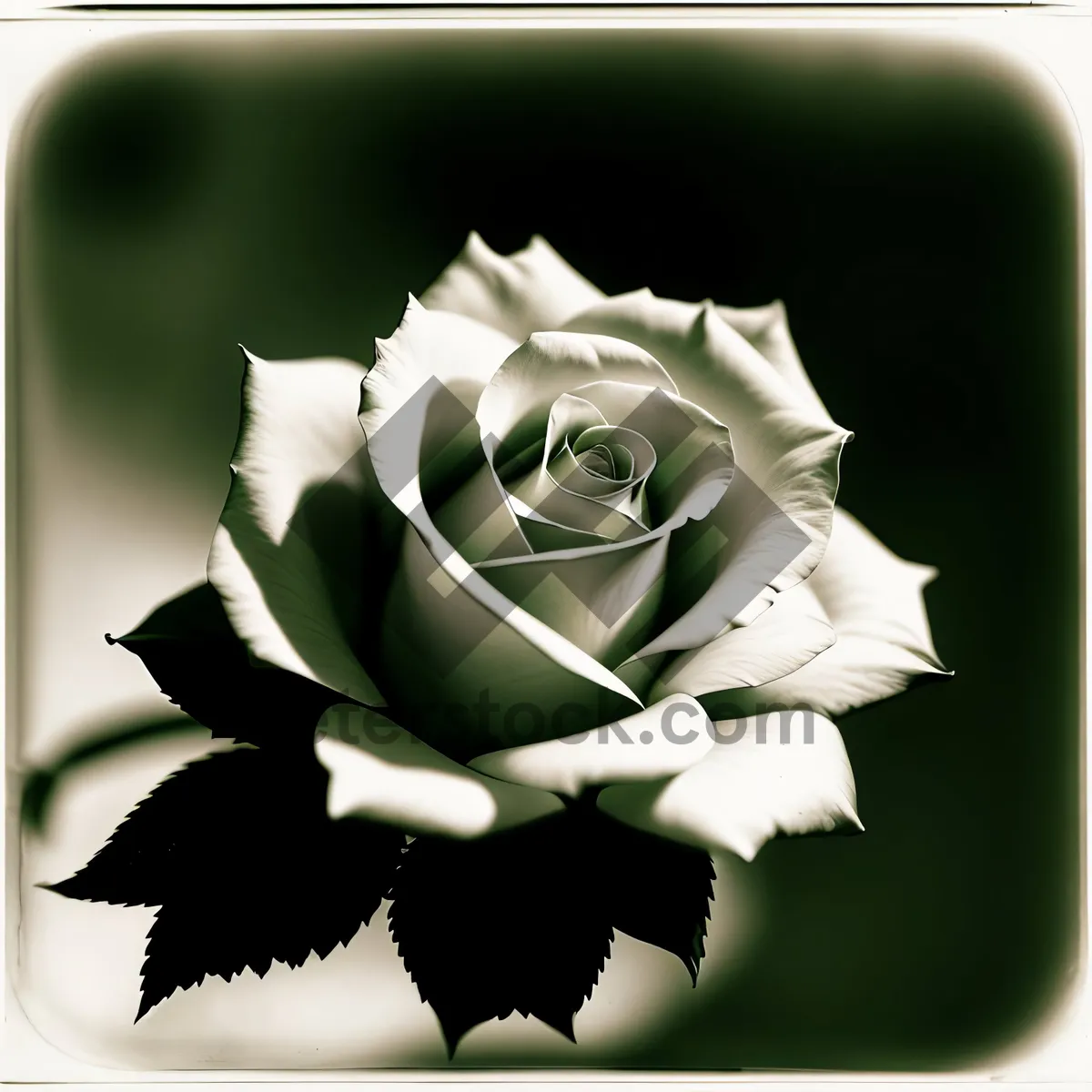 Picture of White Floral Cactus with Rose Petals