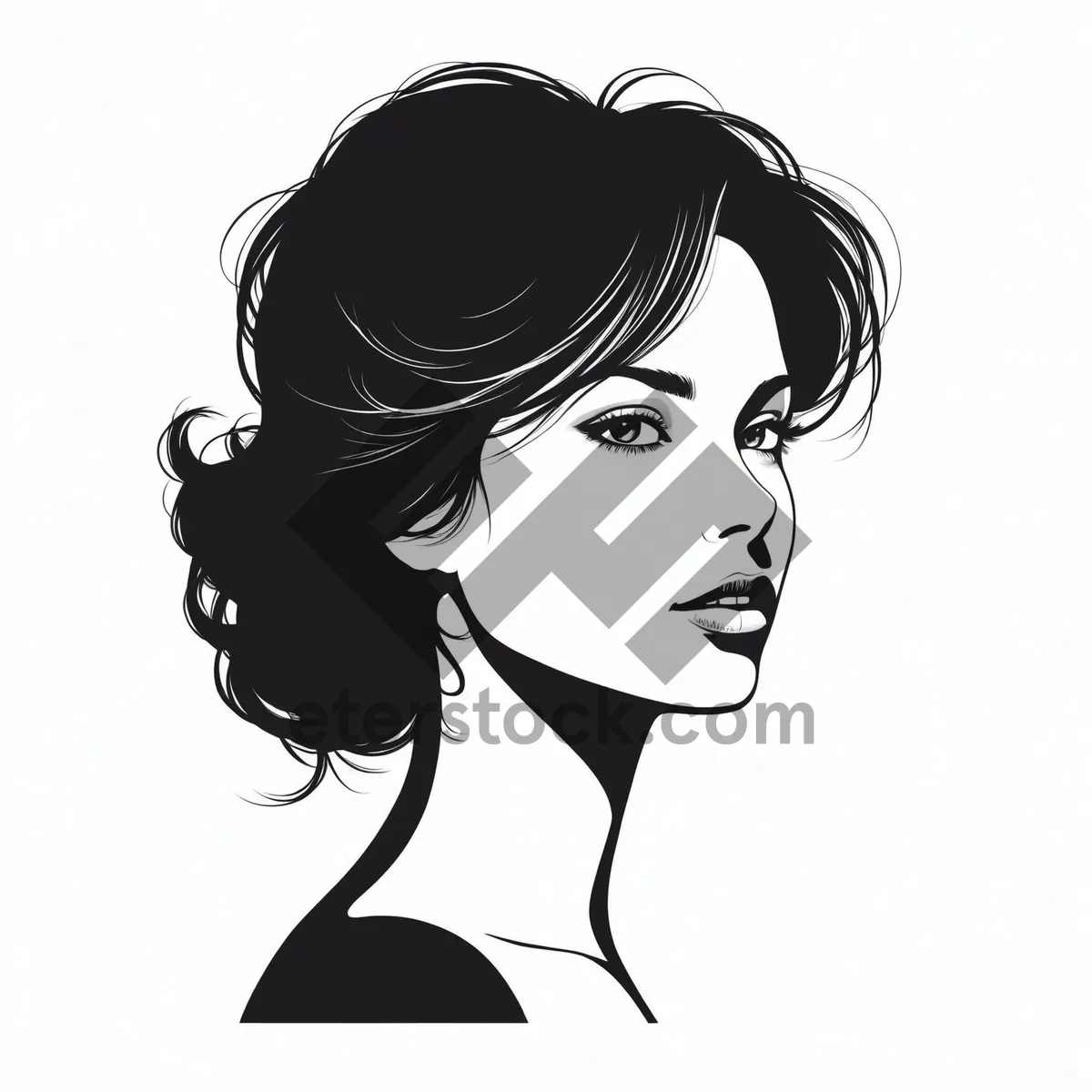 Picture of Black Cartoon Housewife Art Design Clip Art Drawing