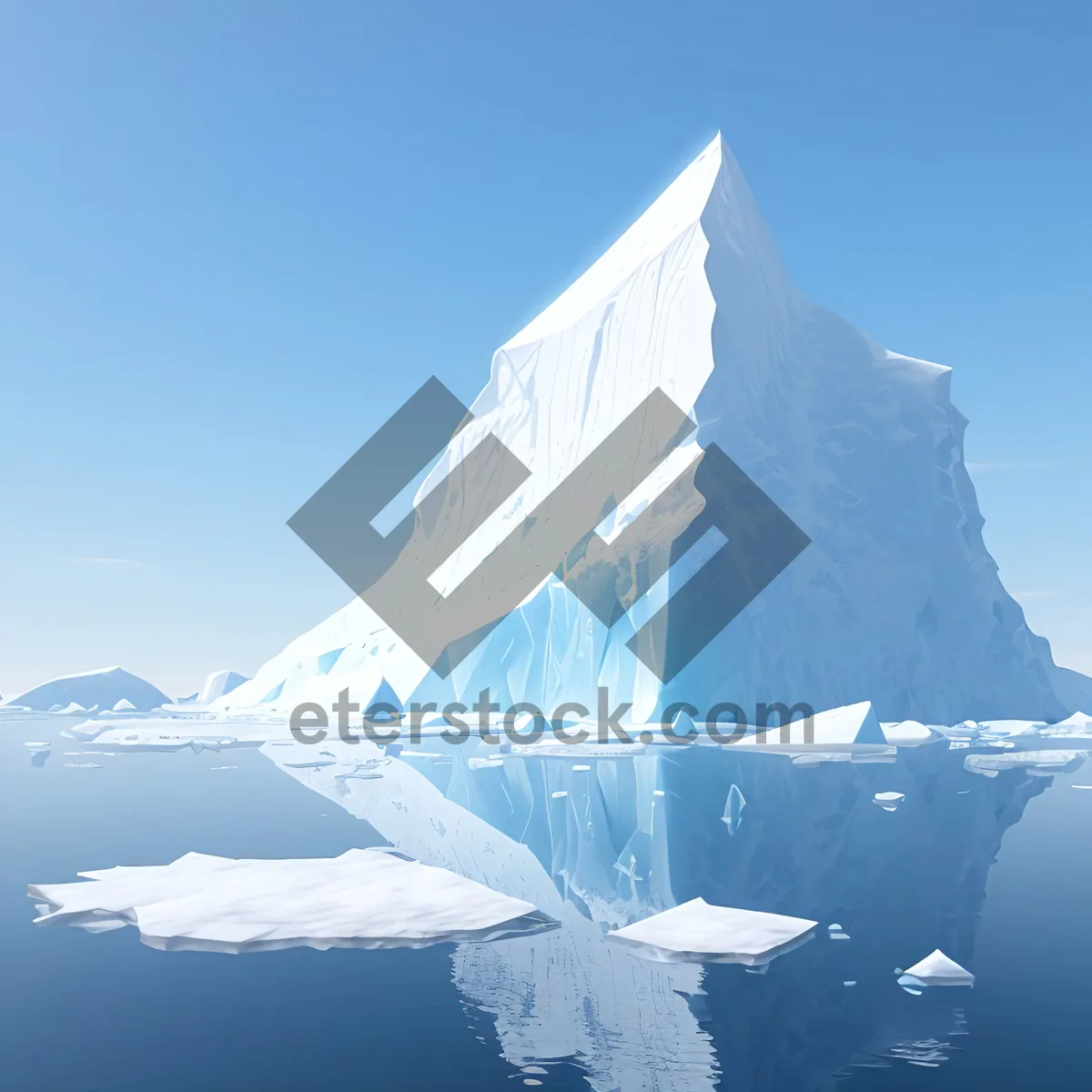 Picture of Frozen Majesty: Glacial Wilderness Embraced by Sky
