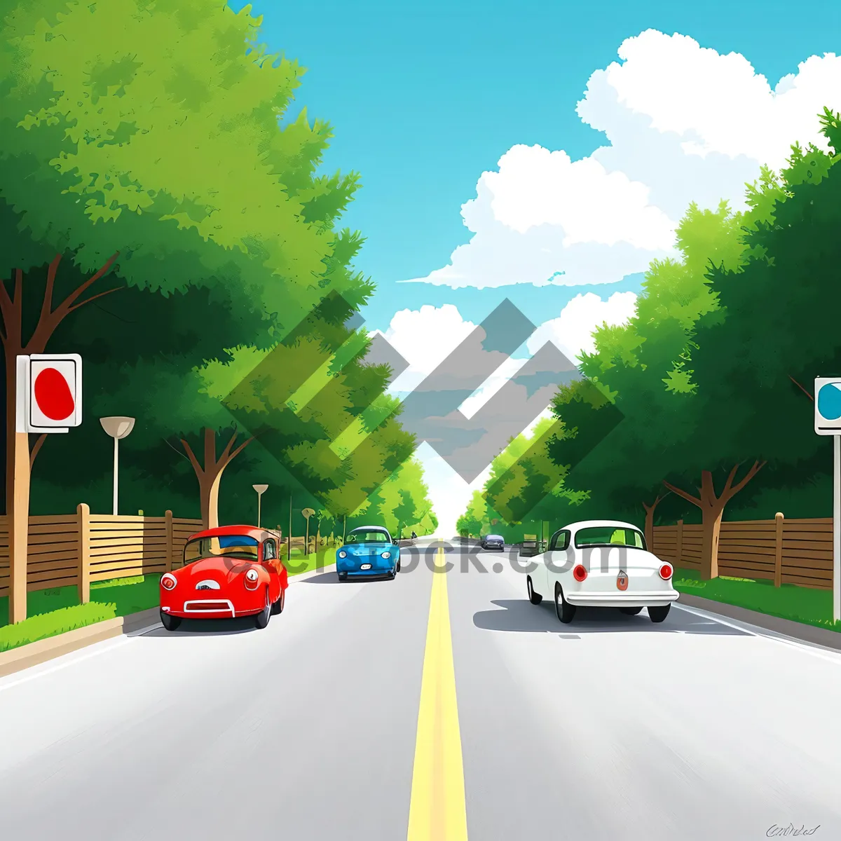 Picture of Sunny Expressway Cutting Through Rural Meadow