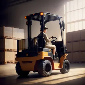 Heavy-duty Forklift in Industrial Warehouse