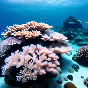 Vibrant Coral Reef Teeming with Marine Life