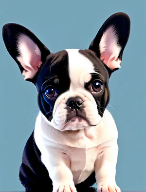 Playful Terrier Bulldog Puppy with Cute Wrinkles