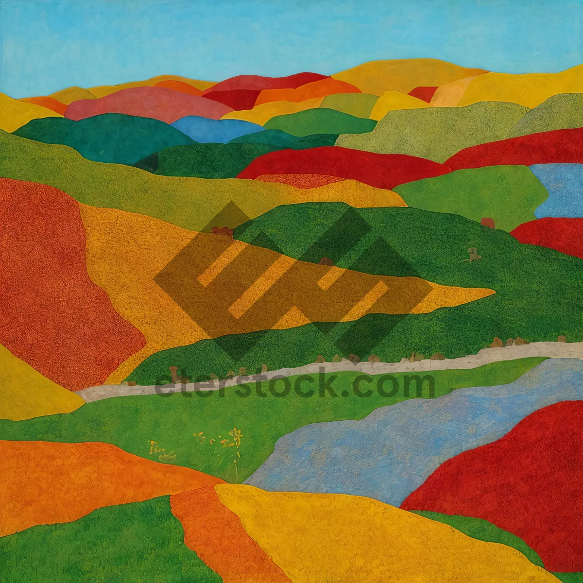 Picture of Colorful Flag Textured Quilt Design on Cotton Fabric