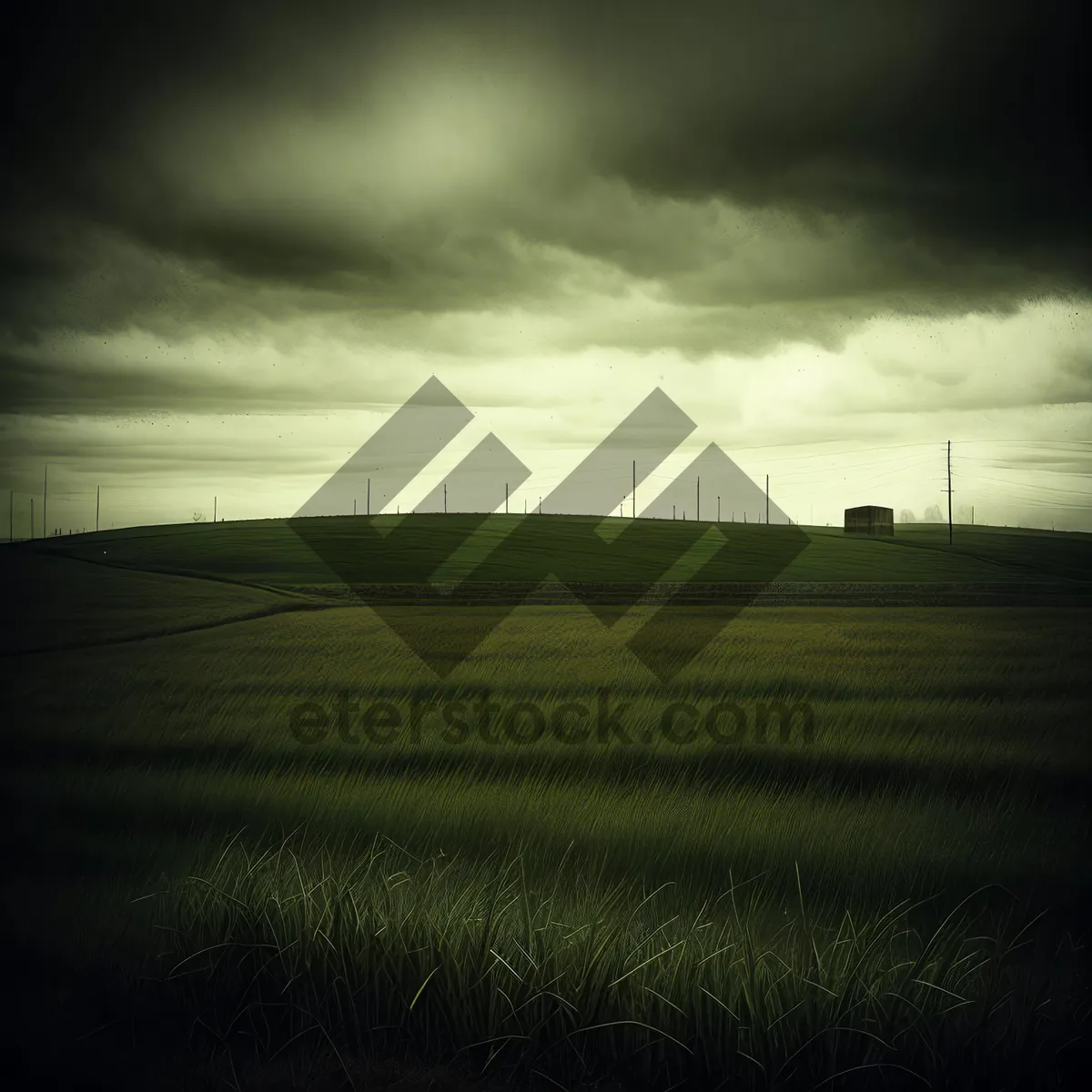 Picture of Sweeping Horizon of Vibrant Sunset over Rural Landscape