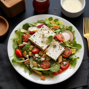 Fresh and Healthy Vegetable Salad with Delicious Sauce
