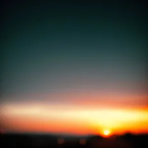 Golden Horizon: Majestic Summer Sunset Over Clouds