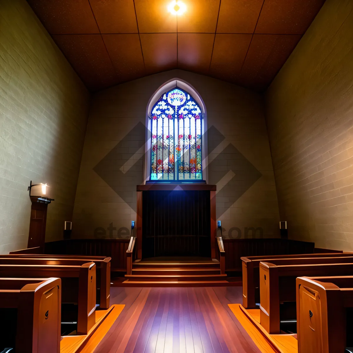 Picture of Graceful Cathedral Interior with Illuminated Altar