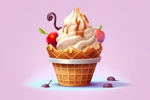 Delicious Strawberry Ice Cream Cone