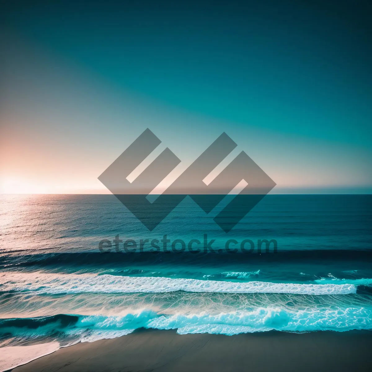 Picture of Serene Tropic Paradise: Turquoise Waves Kiss Sandy Beach