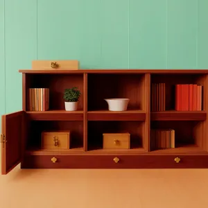 Modern Contemporary Wood Shelf with Vase